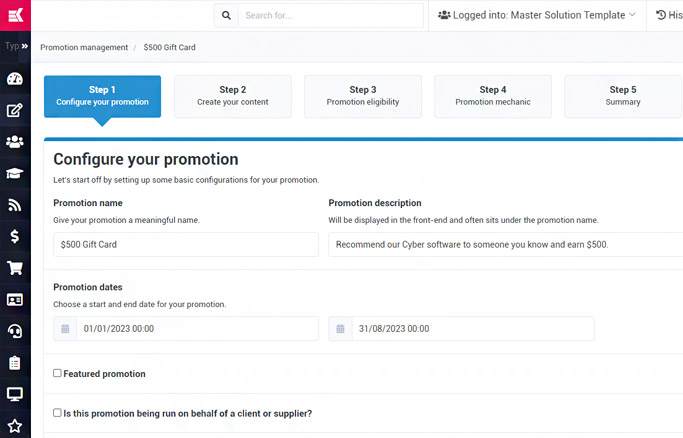 Promotions management: Design, schedule, incentivize, target partners